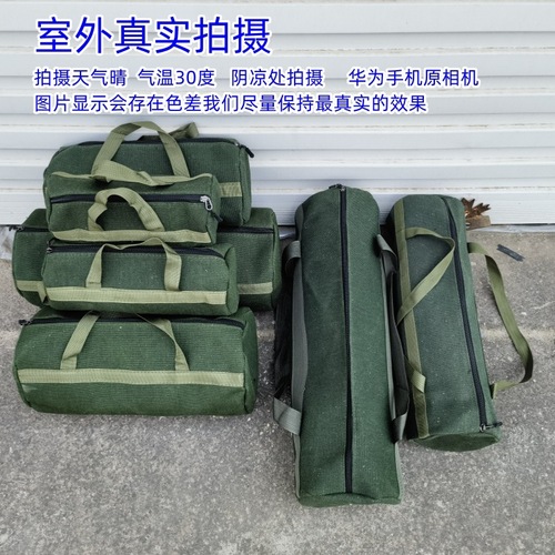 Durable canvas tool kit with thickened canvas, featuring hardware tools and designed as a cross-border exclusive handbag—customizable to order.