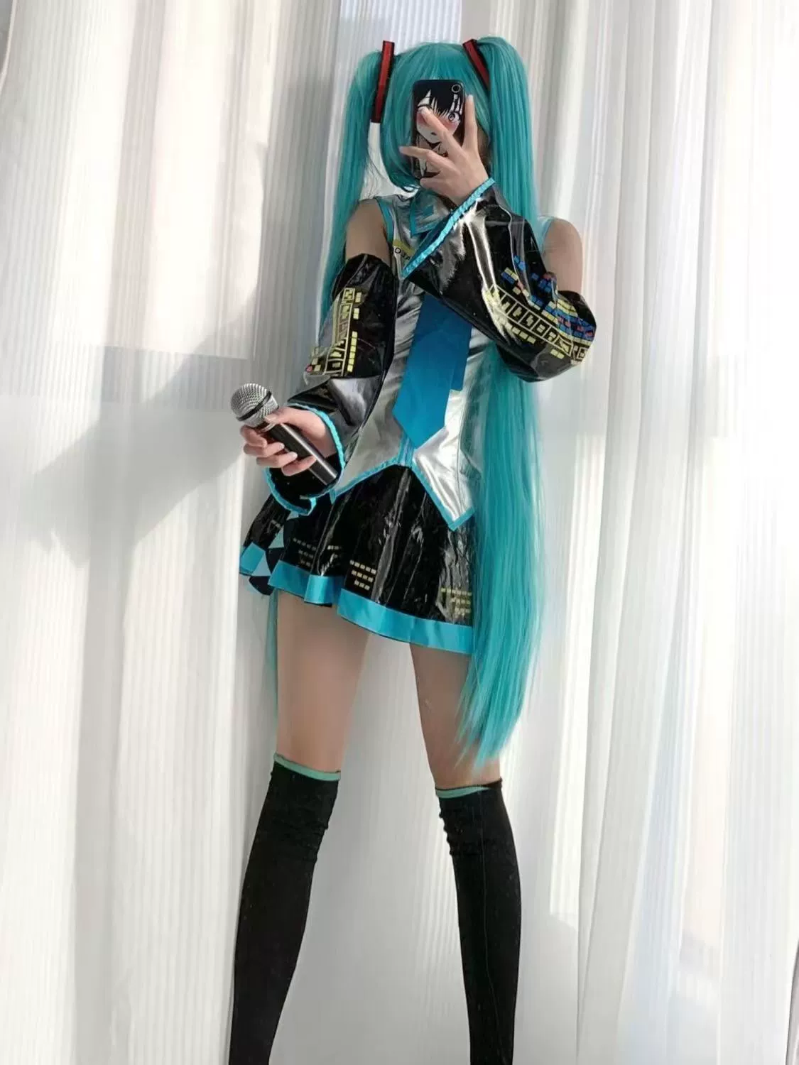 COS-сервис Hatsune Miku, сервис Мику Формула, японская девочка аниме серебристая кожаная JK женская косплей-установка