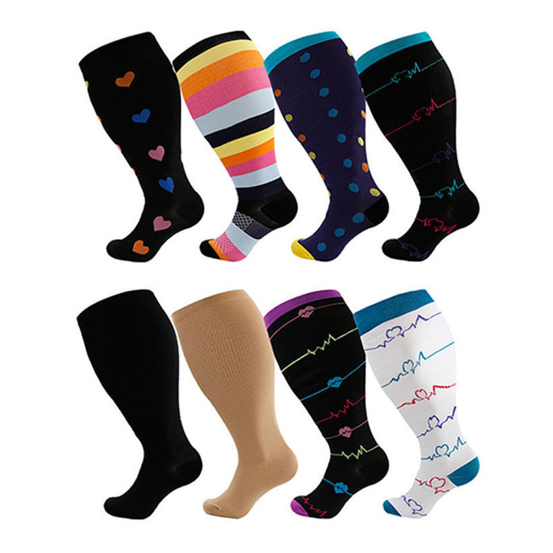 Wholesale Unisex Wide Calf Plus Size Sports Compression Socks for Nurses Wholesale Unisex Wide Calf Plus Size Sports Compression Socks for Nurses