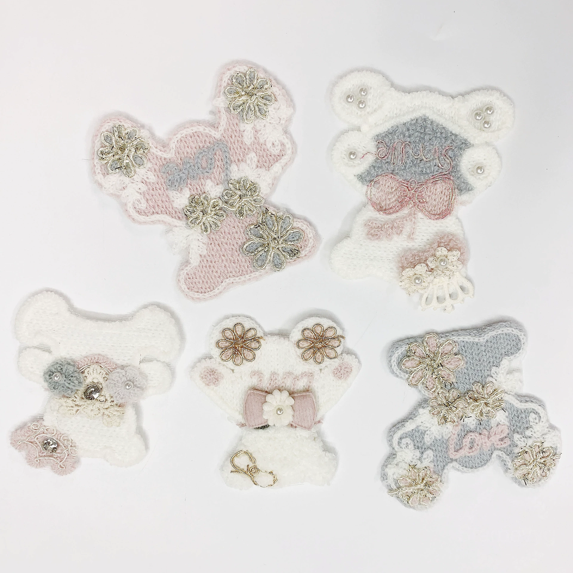 Самоклеящийся плюшевый плюшевый тедди медвежонок кролик милый тканевый наклейка шарф вышивка наклейка пуховик наклейка декоративная наклейка