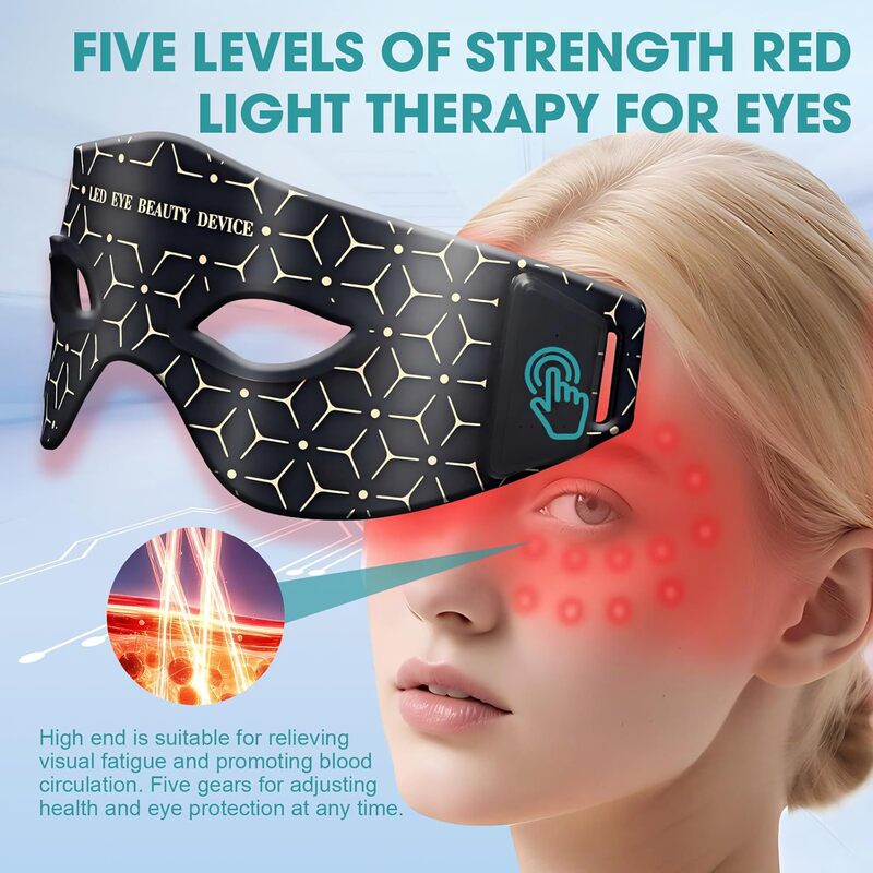 Led Red Light Eye Beauty Device, Infrared Light Care for Dark Circles Around the Eyes, Eye Massager, Home Beauty Device, Eye Mask