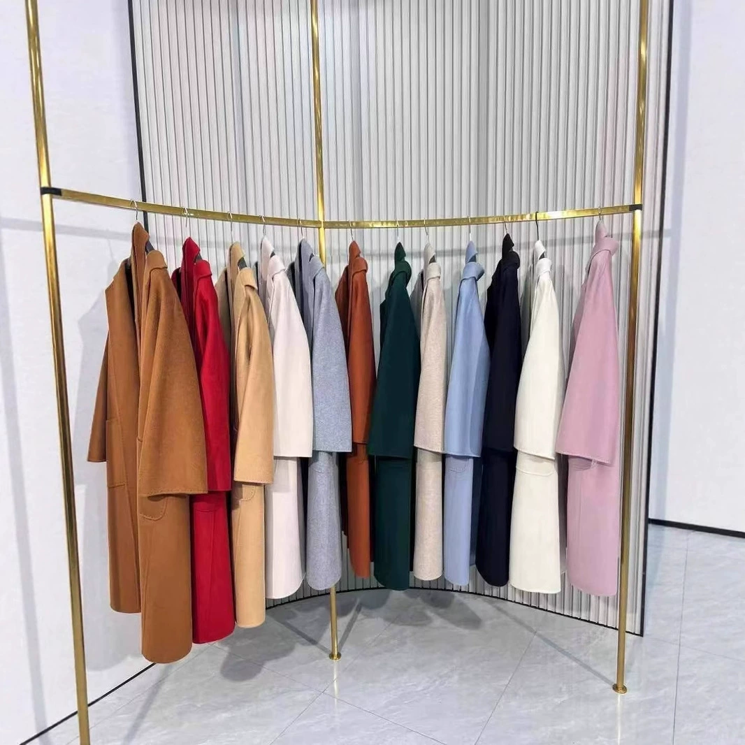 Двусторонний кашемировый пальто-халат Max's Labbro с эффектом водной ряби для женщин, длинное кашемировое пальто с поясом для осени и зимы