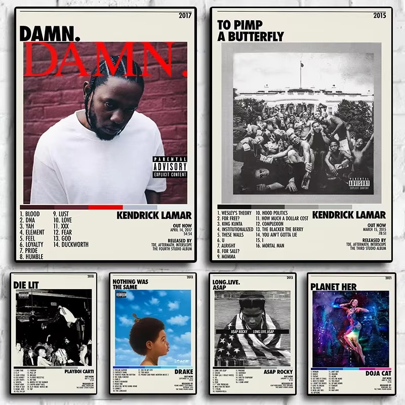 Music album star popular retro rap poster manufacturer wholesale picture printing poster cross-border e-commerce Shopee