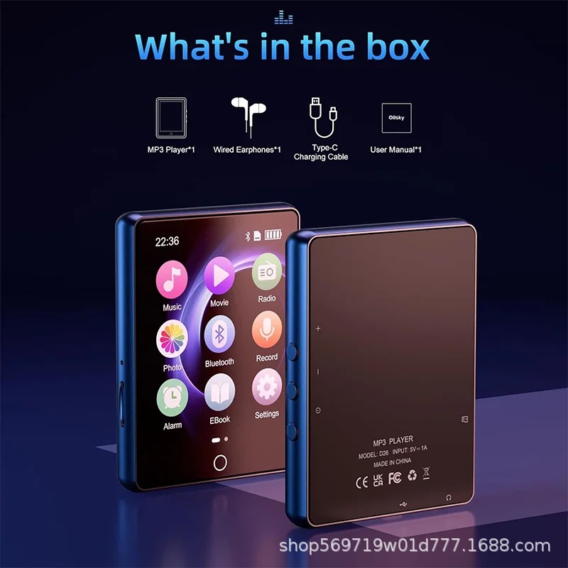 Cross-Border Hot-Selling Manufacturer Wholesale 2.8inch Student Hifi Mini Portable Music Player Mp3 Bluetooth Lossless Mp4 Player