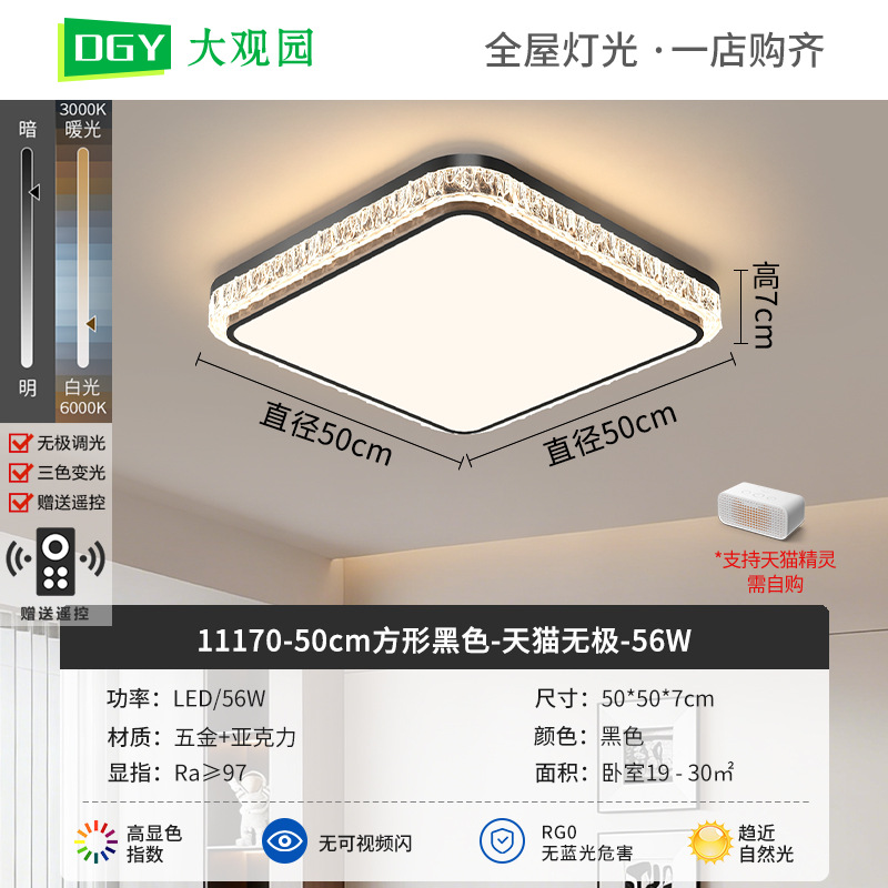 Luz de techo de sala de estar moderna y simple nueva luz de lujo de alto nivel, luz de techo de protección de ojos de espectro completo 293L