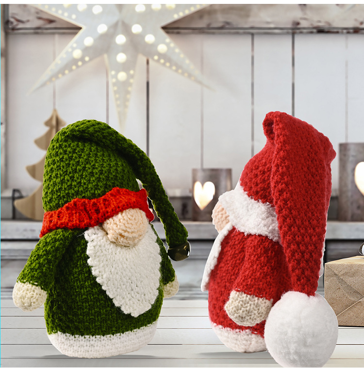 Christmas Decorations Knitted Rudolph Ornaments Christmas Gnome Doll Christmas gnomes_voghion.com