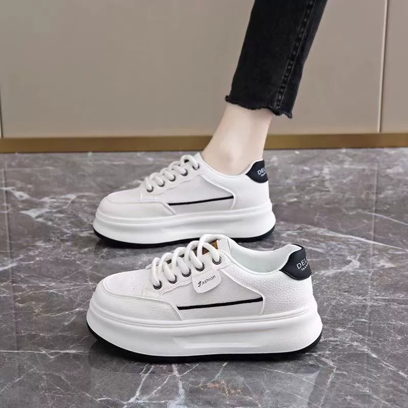 Весенне-осенние кроссовки 2025 года, универсальные белые женские кроссовки на толстой подошве, повседневная обувь, кроссовки на платформе