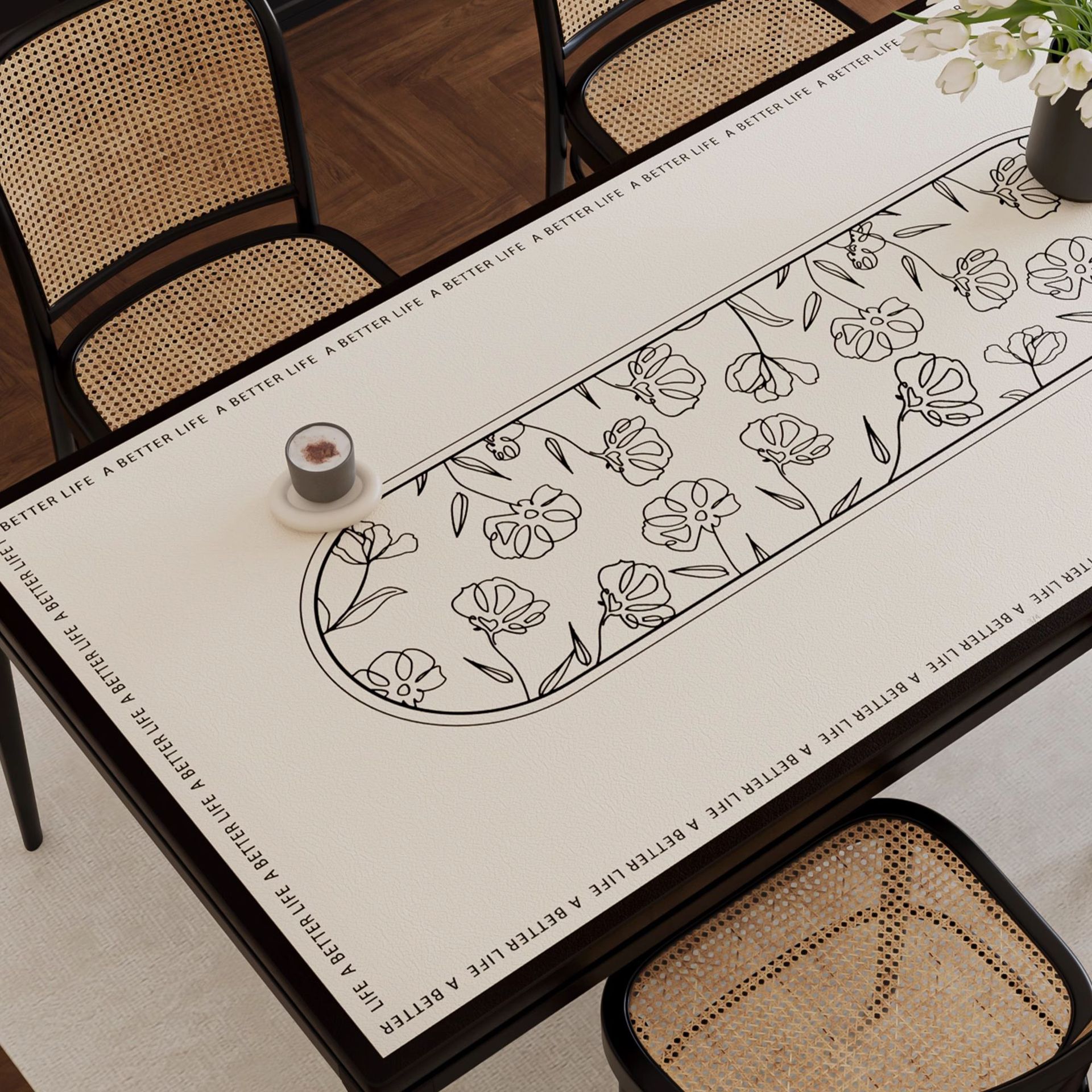 Francés retro lujoso lujoso 2025 nuevo cojín de mesa impermeable a prueba de aceite sin lavado a prueba de quemaduras de cuero toallas de mesa de estilo medieval