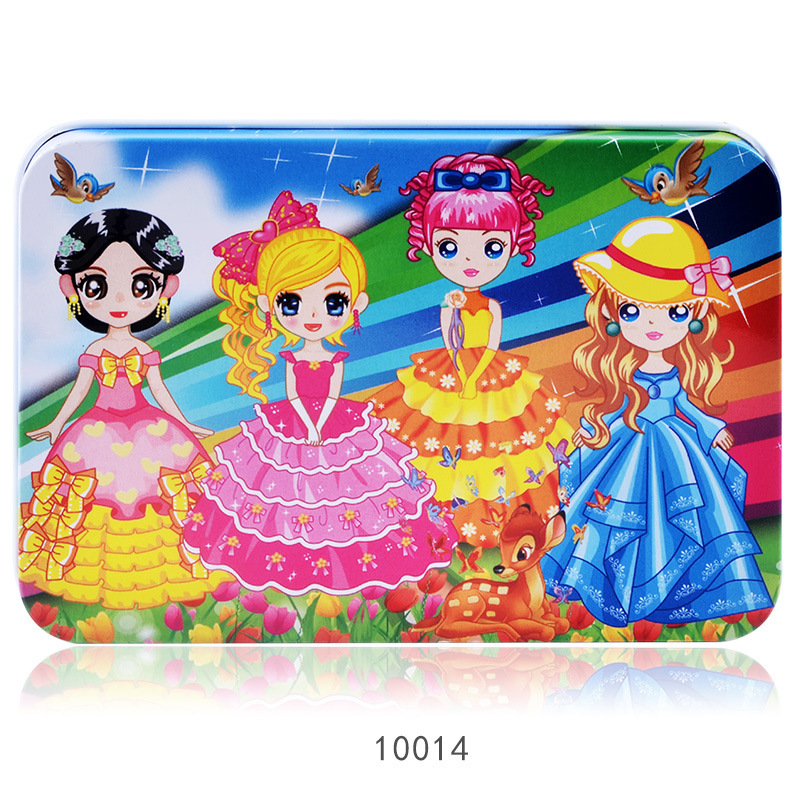 Transfronterizo 100 piezas de caja de hierro puzzle infantil educación temprana rompecabezas dibujos animados de madera agencia de educación plana al por mayor