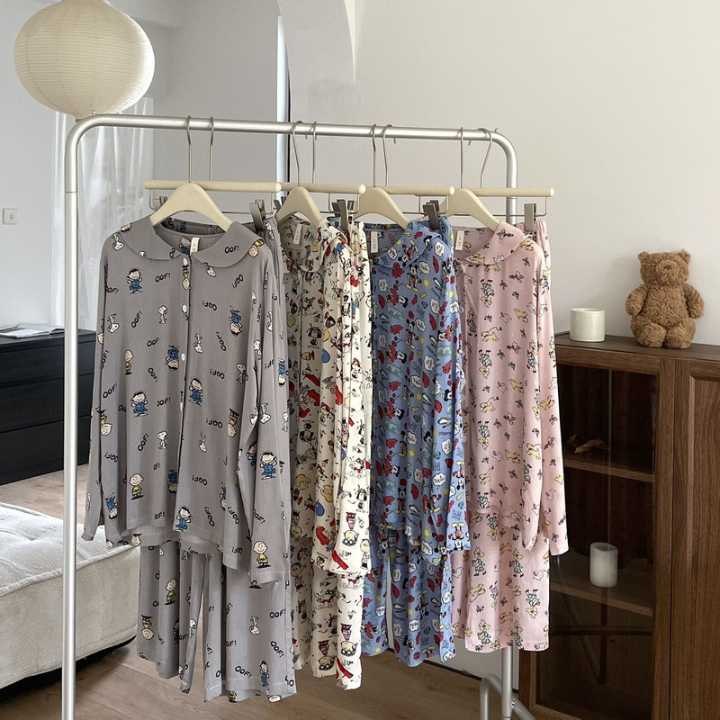 Korean princess weekend beautiful homewear pure cotton pajamas women's high sense can be worn outside Net red style trousers home wear suit