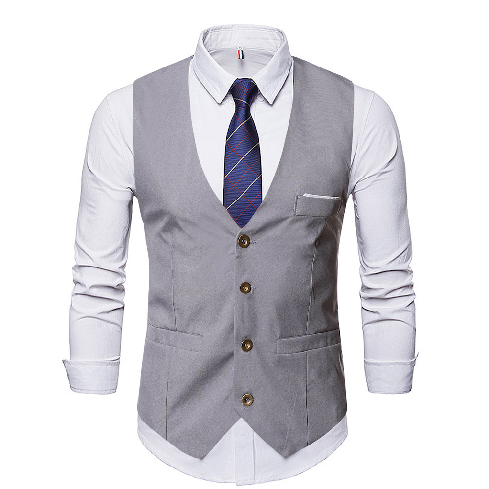Comercio exterior transfronterizo nuevo traje de los hombres Chaleco de moda juvenil de negocios de los hombres casuales Delgado Chaleco de estilo coreano