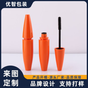 Processing and Customization of Olive-Shaped Hot-Selling Mascara Tube Packaging Materials, Silicone Large Brush Head Eyebrow Dyeing Cream, Broken Hair Finishing Cream Packaging Materials