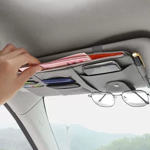 Car Sun Visor Storage Bag, Multi-Functional Car Interior Glasses Holder, Card Holder, Driver's License and Ticket Storage Holder
