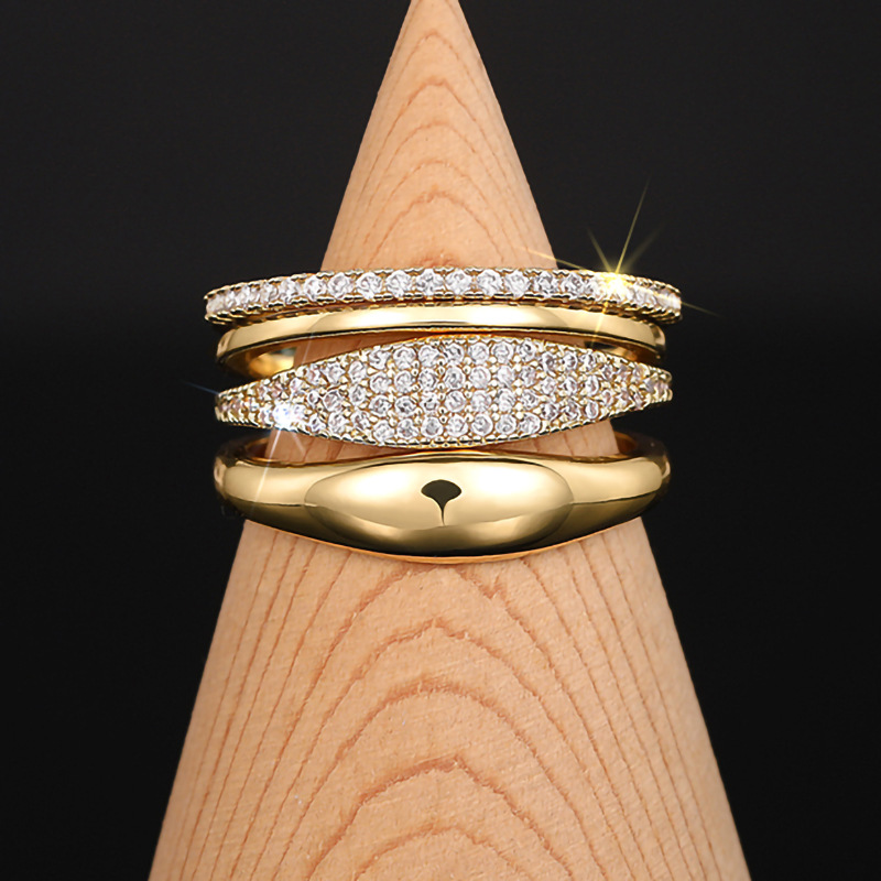 8g Weight Zircon Inlay Material Rings Classification 10, 6 Ring Size 1 Piece Quantity Casual, Shopping Occasion Copper Material Geometric Pattern All Seasons Season Women's Gender Elegant, Vintage Style Style Wholesale Jewelry Elegant Vintage Style Geometric Copper Zircon Rings 9