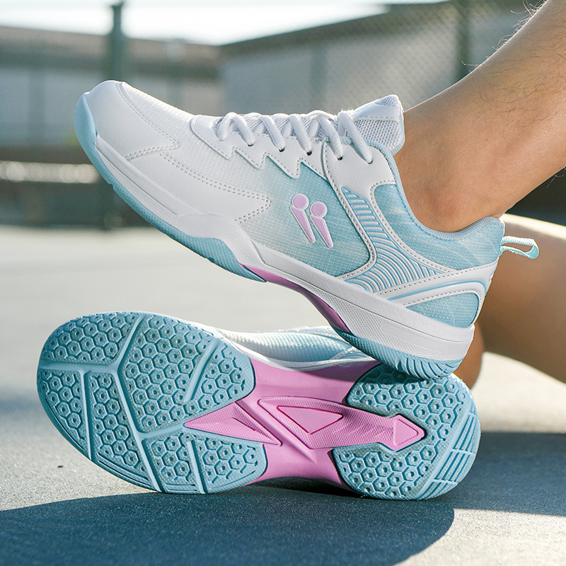Zapatos de bádminton de malla transfronteriza, zapatos de entrenamiento para hombres y mujeres, zapatos deportivos respirables antideslizantes y antideslizantes