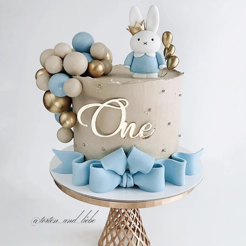 Pastel de cumpleaños del bebé estilo ins transfronterizo, decoración de acrílico lateral, decoración de pastel de acrílico de un año