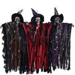 ハロウィン魔女小道具電気音と光のスケルトン魔術師お化け屋敷パーティートリップシーンレイアウト吊りゴースト装飾