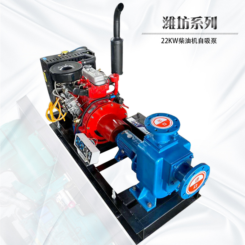厂家直供22kw柴油机自吸泵便携柴油电启动抽水机100方30米自吸泵