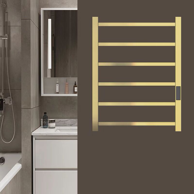 Ozon Smart Electric Towel Rack Bathroom Touch Screen Timing Heating Towel Rack Golden Carbon Fiber Towel Drying Rack