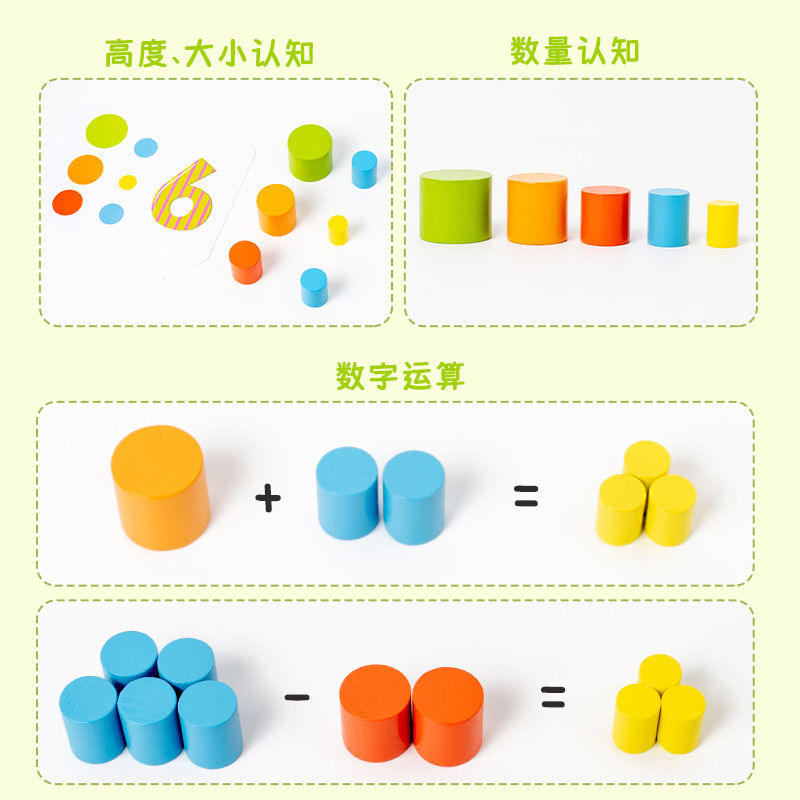 Rompecabezas de madera nuevo juego de cinco columnas con cuentas de columna juguetes para niños granos con cuentas de arco iris de partículas grandes con cuerdas con cuentas
