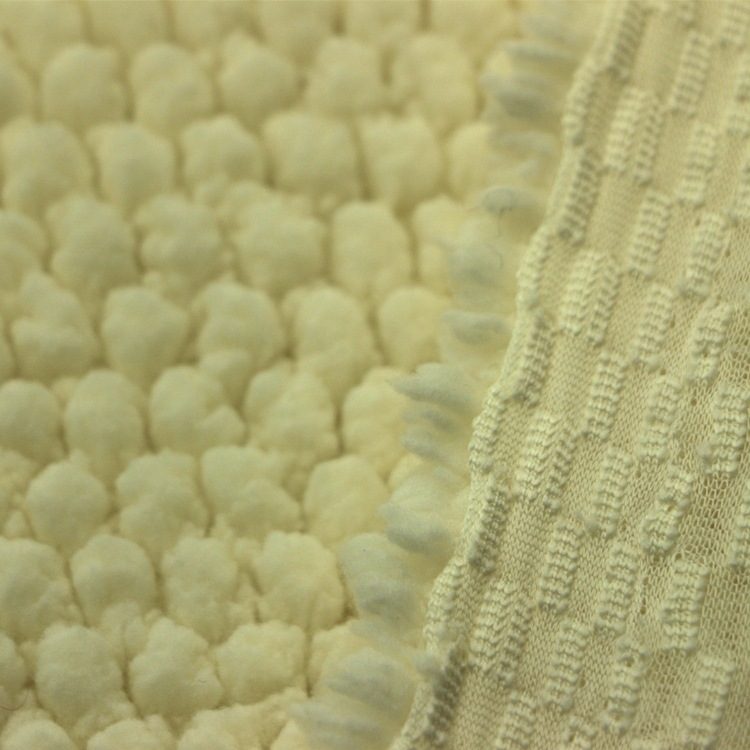 提花宝宝绒服装家纺面料纬编菠萝格玉米粒绒提花梳棉绒舒棉绒布料