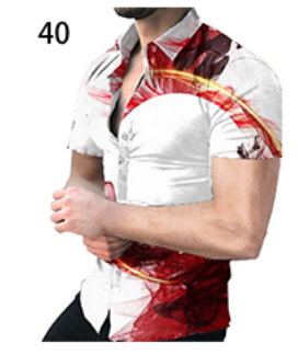 2023 Comercio exterior europeo y americano de los hombres de primavera nueva manga corta impresa casual solapa más tamaño camisa de los hombres