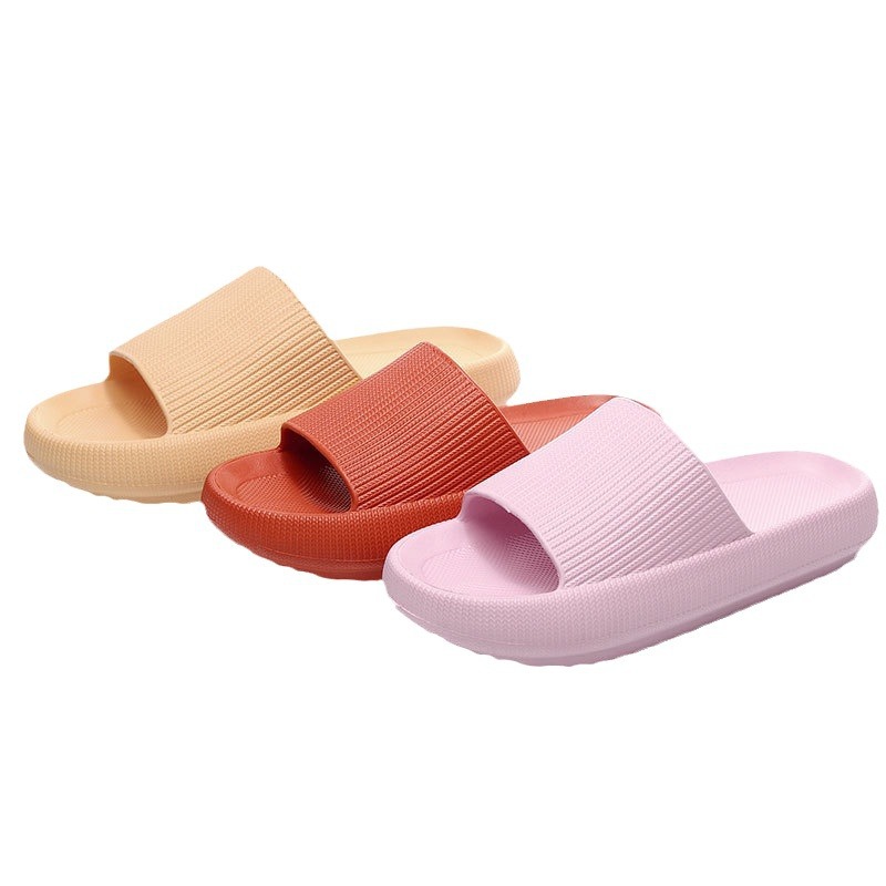 Zapatillas de suela gruesa de 3,2 CM para mujer Verano nueva pareja EVA casa aumento de la altura Baño de suela blanda zapatos de hombre
