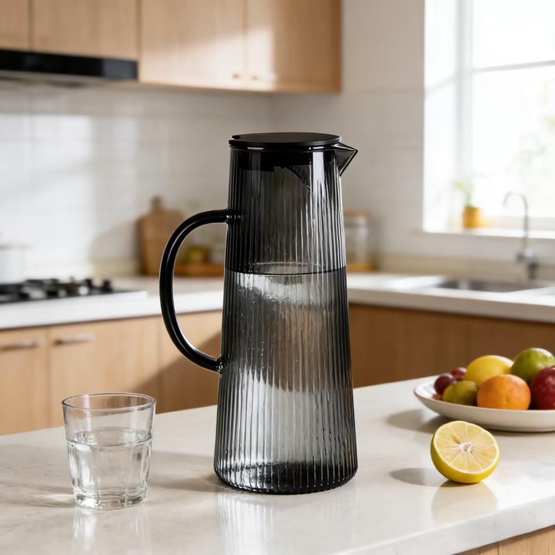 Fábrica al por mayor de alta borosilicona vidrio fría tetera de agua fría moderna simple doméstica de gran capacidad bebida fría tetera de agua fría