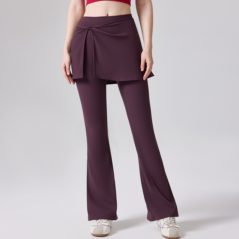 Nuevos pantalones transpirables de rosca desmontables, pantalones de cintura alta de dos piezas, pilates, yoga, pantalones de boquilla para mujeres