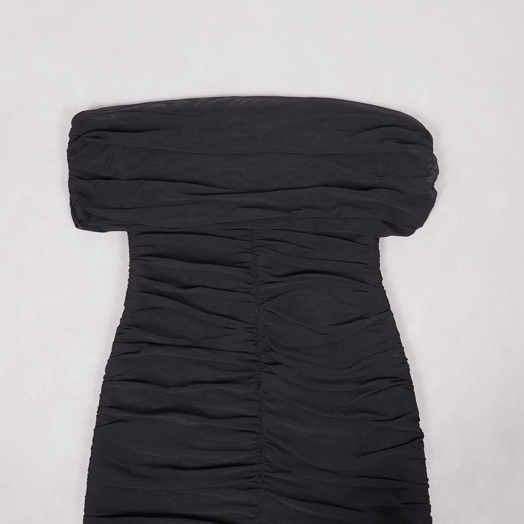 Sexy Party Black off Shoulder Tassel Sexy off Shoulder Dress