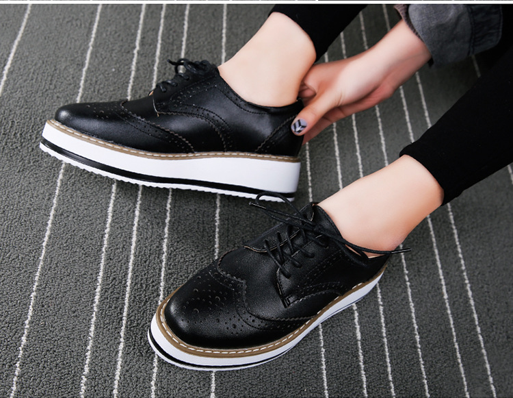 Damen Herren Stiefel Lackleder Runde Zehen Wingtip Büroschuhe Schuhe_voghion.com