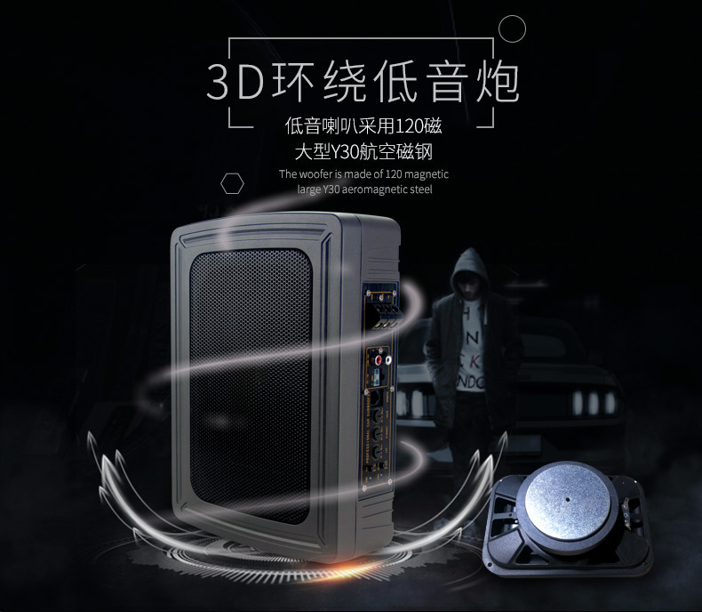 Factory Wholesale Car Audio Super Bass Speaker Modified 12V Seat Active Car Ultra-Thin Subwoofer Sound