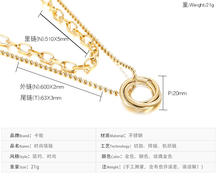 Titan Stahl 18 Karat Vergoldet Geometrisch Halskette Mit Anhänger display picture 15