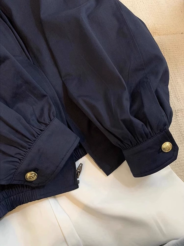 Малая синяя осенняя куртка для отдыха, для подростков, стиль Chanel