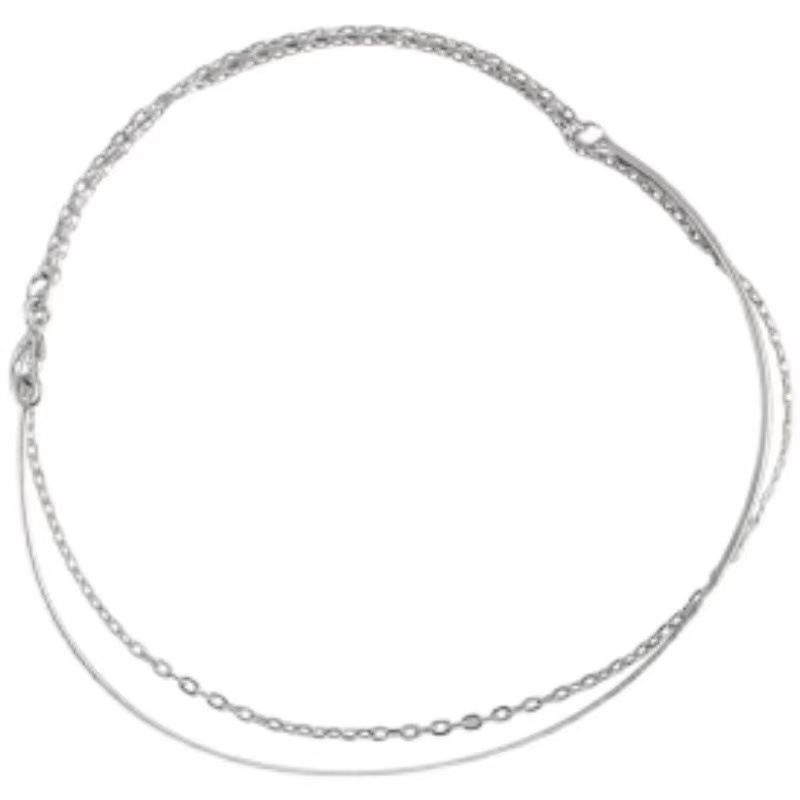 Women's Minimalist S925 Silver Plated Smooth Chain Bracelet_voghion.com