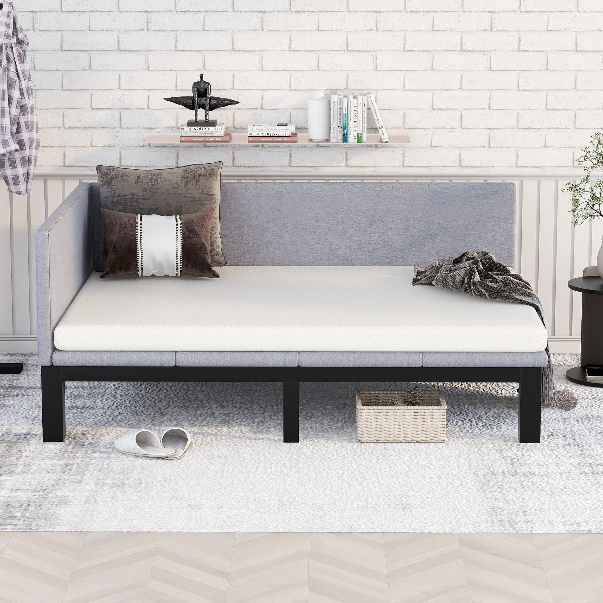 Cama de hierro forjado moderna simple 1.8m cama de hierro doble refuerzo de 1m cama simple cama de hierro económico