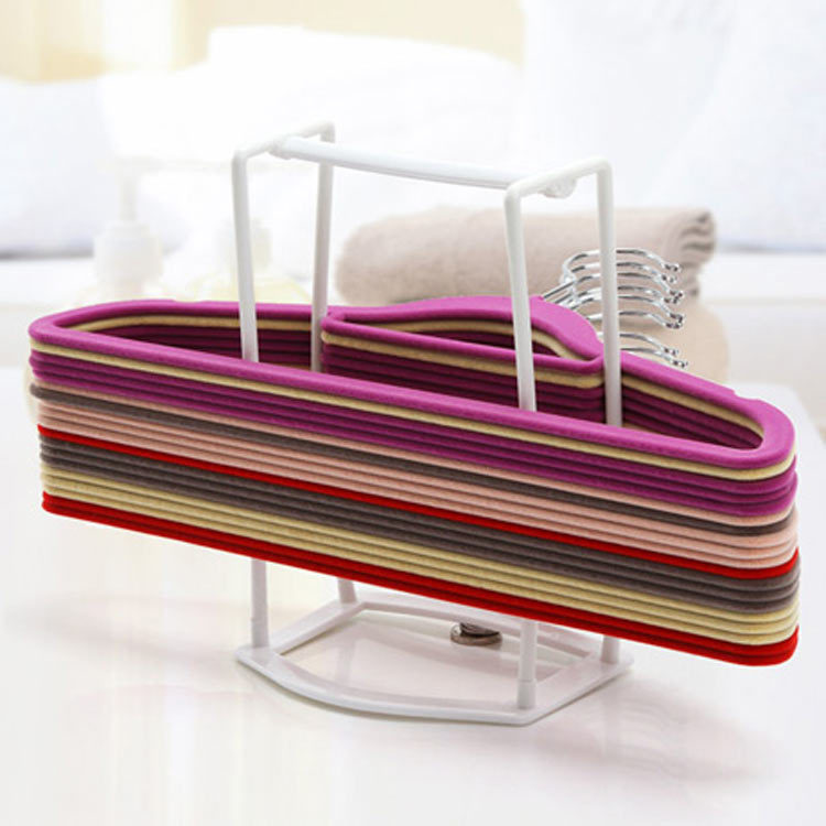 Candy Color Plastic Clothes Hanger Storage Rack Clothes Hanger Arrangement Rack Clothes Hanger Companion Storage Shelf Storage Box Color Boxed