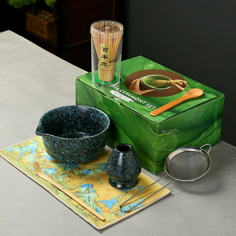 抹茶茶碗日本式抹茶宋代点茶道具陶磁器茶碗カップミキサー抹茶ブラシ茶コップセット|undefined