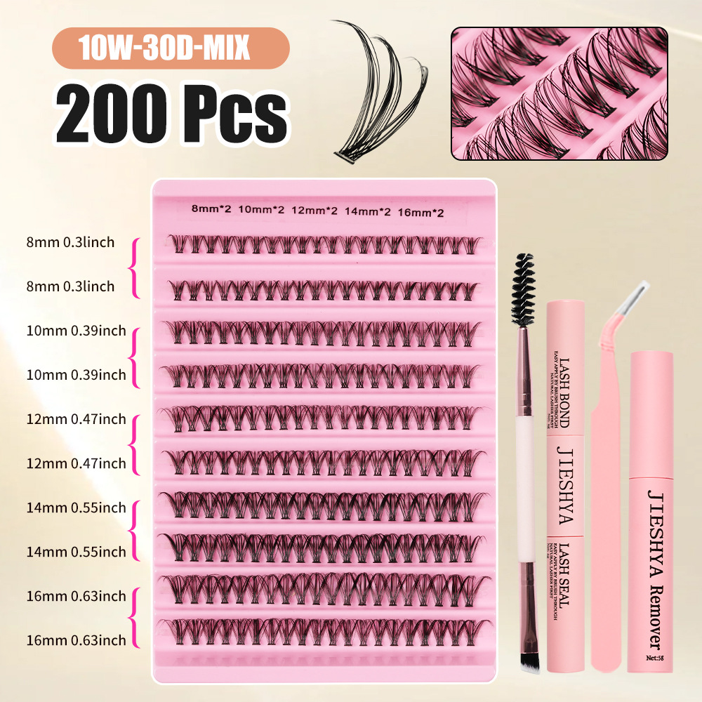 Kit de pestañas europeas y estadounidenses transfronterizas pestañas falsas extensiones DIY pestañas conjunto de pegamento pestañas