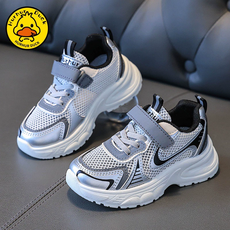 Детская обувь Little Yellow Duck. Обувь для папы для девочек. Уличный стиль. Весна/лето 2025. Новая модная повседневная спортивная обувь с одинарной сеткой для детей старшего возраста.