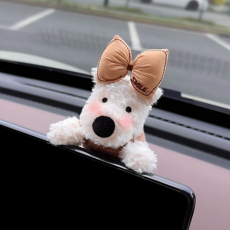 Decoración de coche de West Highland, accesorios de coche, pantalla de control central, muñeca de fiesta, pantalla de visualización de cachorro, linda decoración de pantalla