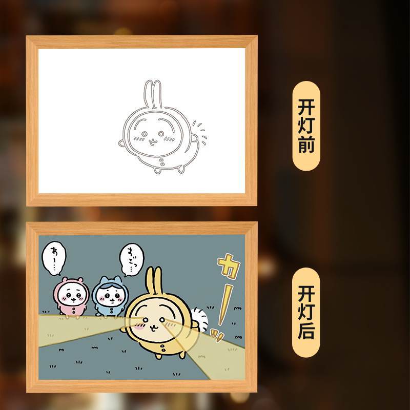 JIYIKA 와우 조명 그림 LED 빛나는 테이블 귀여운 분위기 램프 생일 선물 새로운 침실 야간 조명