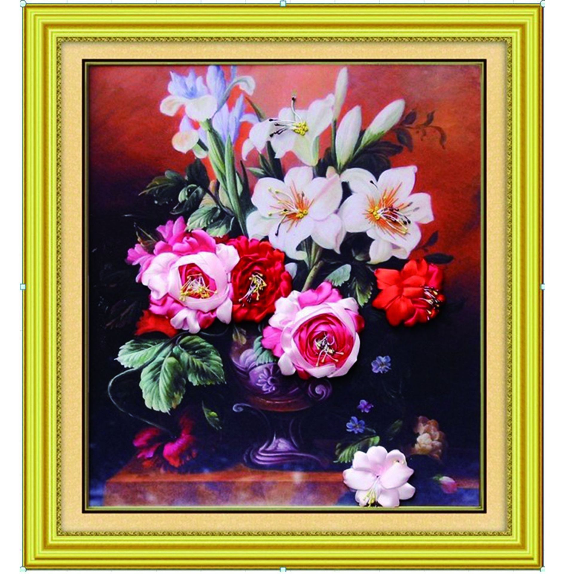 Nueva cinta bordado tridimensional bordado hecho a mano bricolaje colgando pintura sala de estar dormitorio estudio material paquete kit ramo colgante pintura