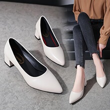 J 48606 Pointed Toe Chunky Heel Work Shoes ��ͷ�ָ�����Ь