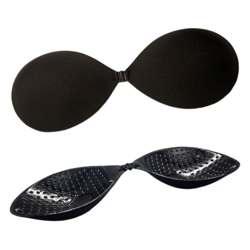 Etiqueta engomada para el pecho de copa redonda, hebilla frontal, pecho pequeño, tela fruncida, mujer, sujetador invisible grande y delgado, ropa interior, tirantes, pegatina para el pecho de boda