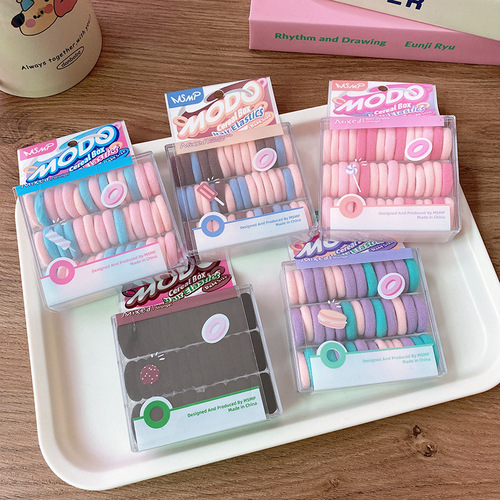 40 boxes of basic Macron color small children's finger hair ties towel rings versatile girls' hair accessories and headwear