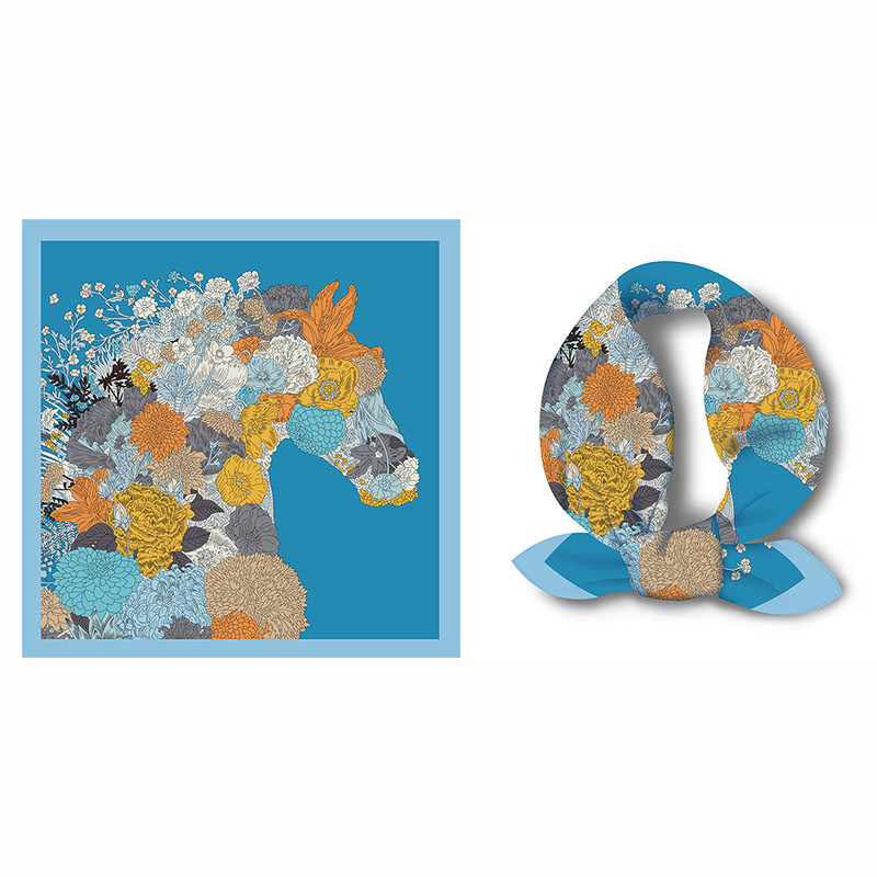 53cm bufandas mujeres moda verano Joker decorativo Cuello pequeño bufanda de pelo con bufanda delgada