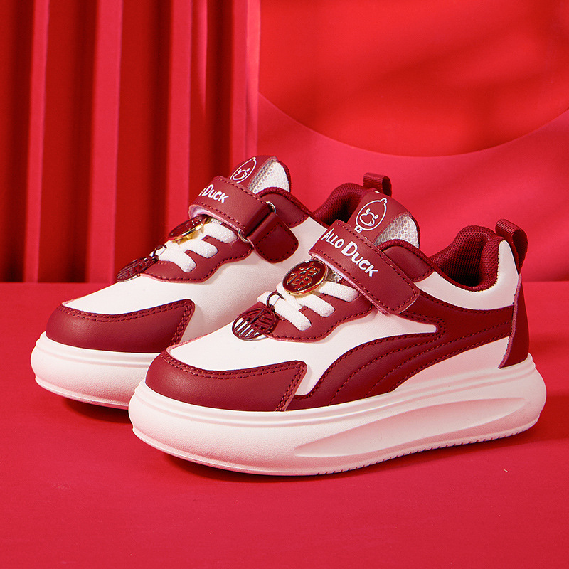 Año Nuevo niños invierno cuero impermeable zapatos deportivos para niños y niñas con terciero calentamiento para niños pequeños y medianos zapatos de corrida