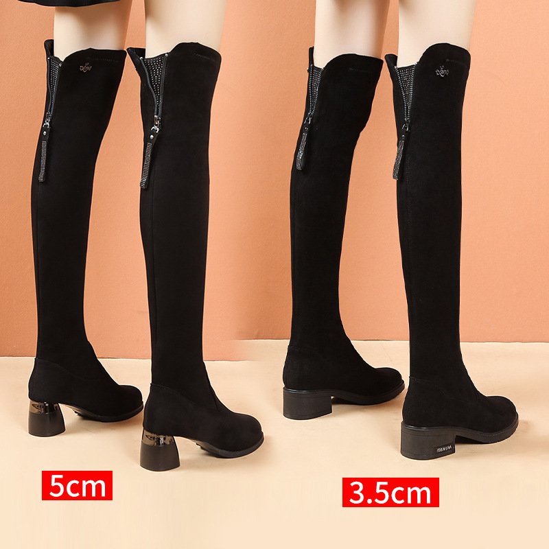 Over-The-Knee Boots for Women, 2025 New Popular Suede Slim Boots, Autumn and Winter Fleece-Lined High Boots
