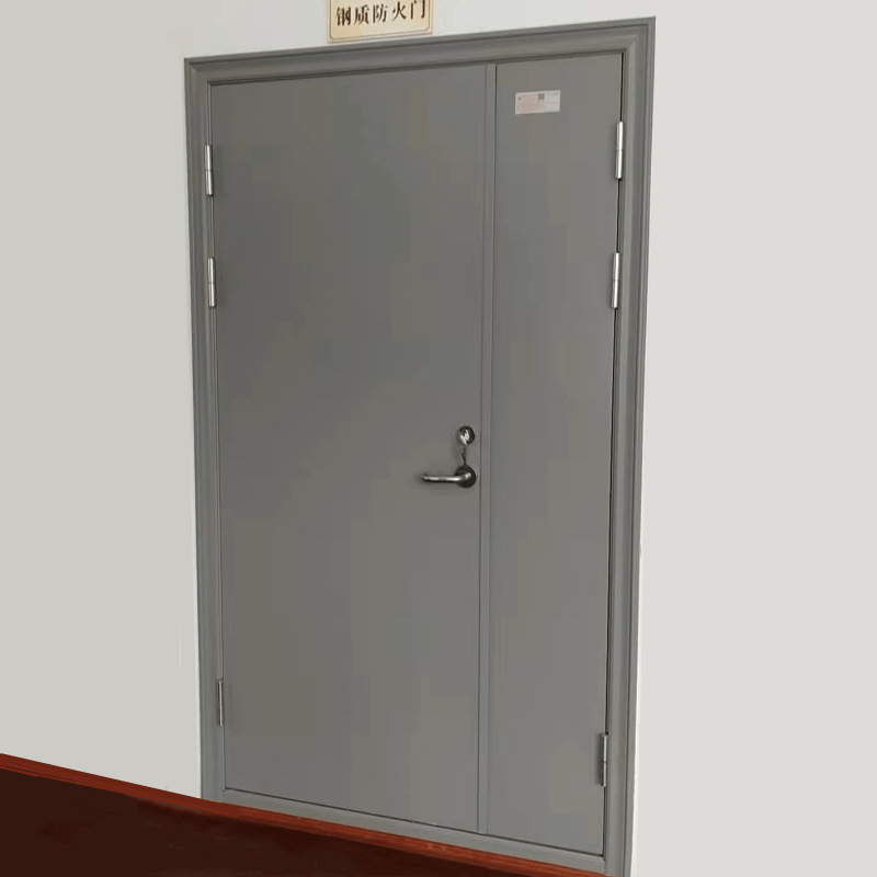 灰色防火子母门实物_800